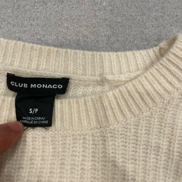 [S]Club Monaco Cream Crew Neck Wool Angora Sweater NWOT - Picture 3 of 7